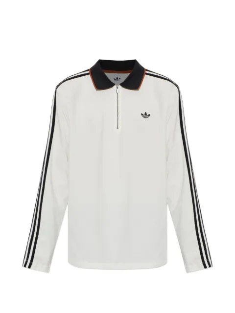 adidas long-sleeved polo shirt with 3-Stripe Engineered rib.
