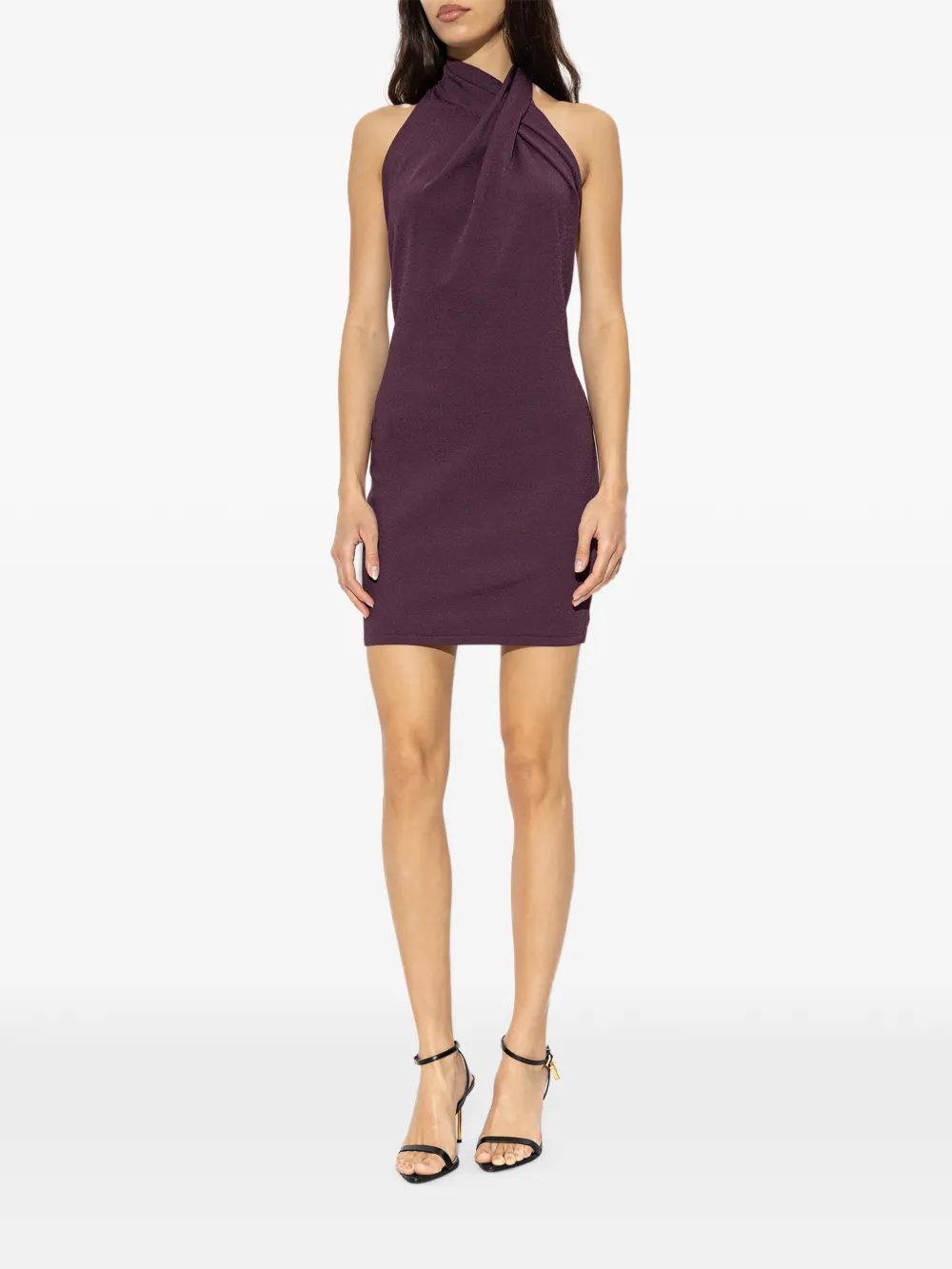 Balmain flowing jersey open-back dress Paars