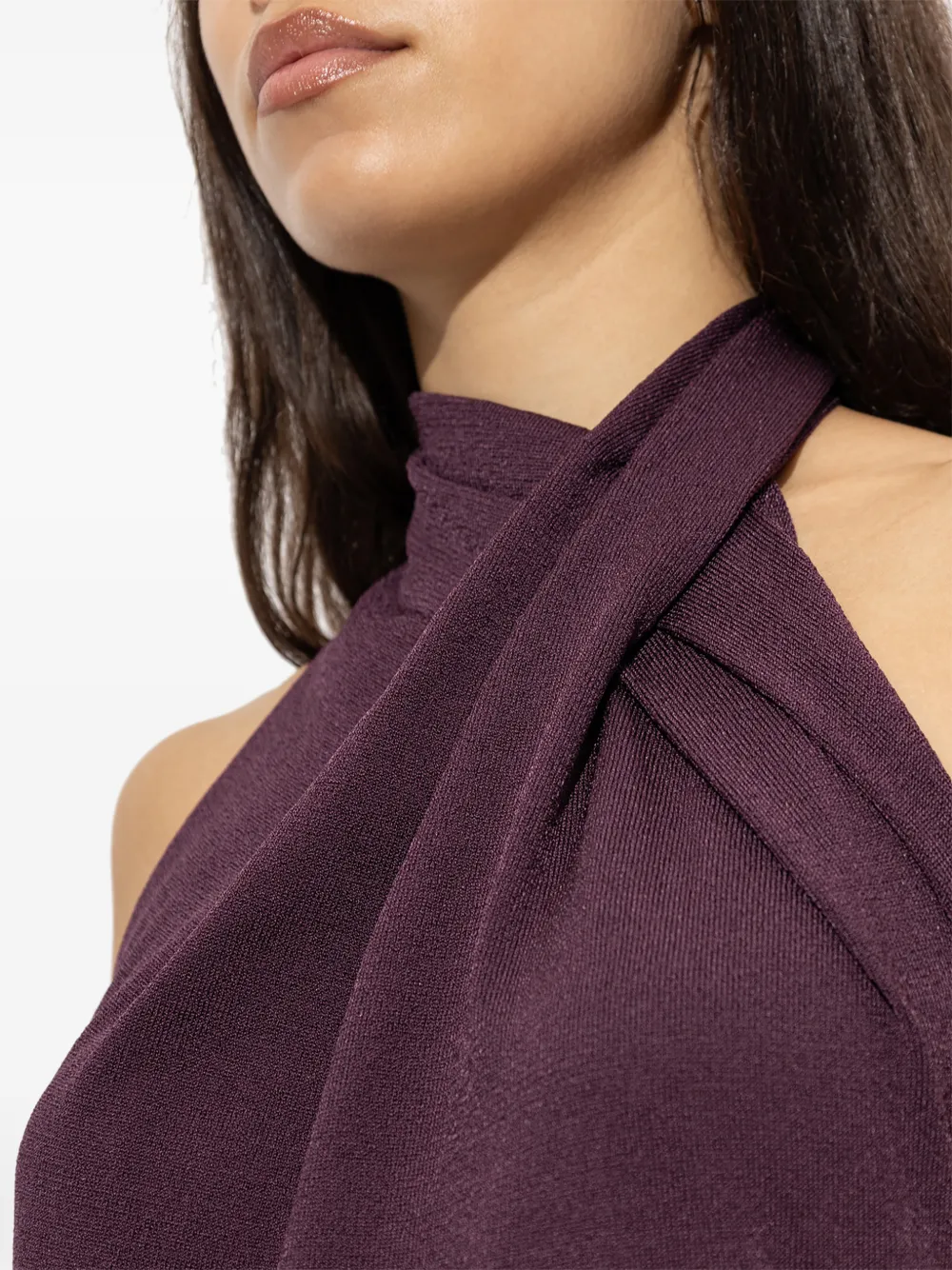 Balmain flowing jersey open-back dress Paars