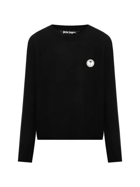 Palm Angels logo-patch wool sweater