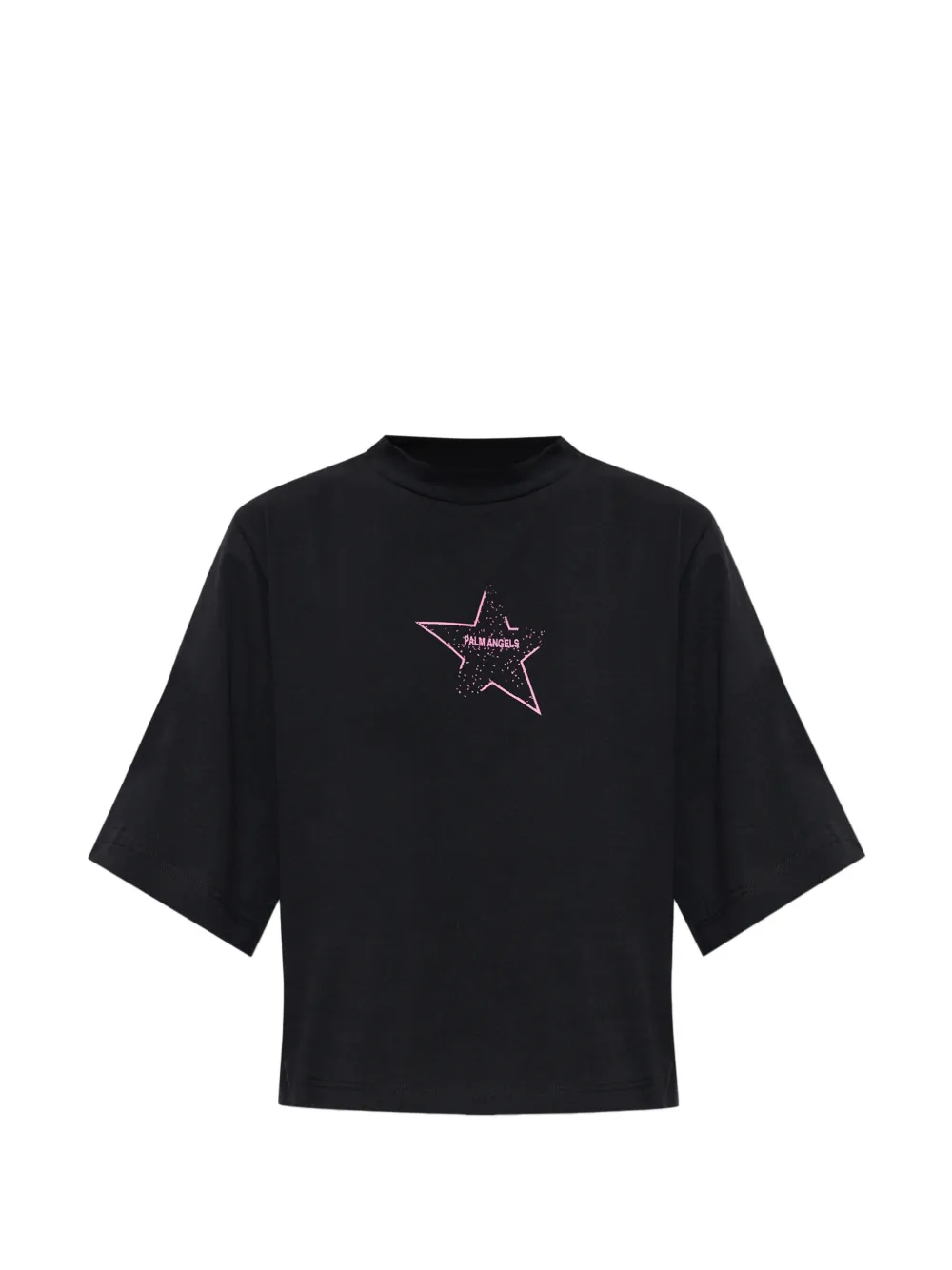 Palm Angels star-print cropped T-shirt - Schwarz