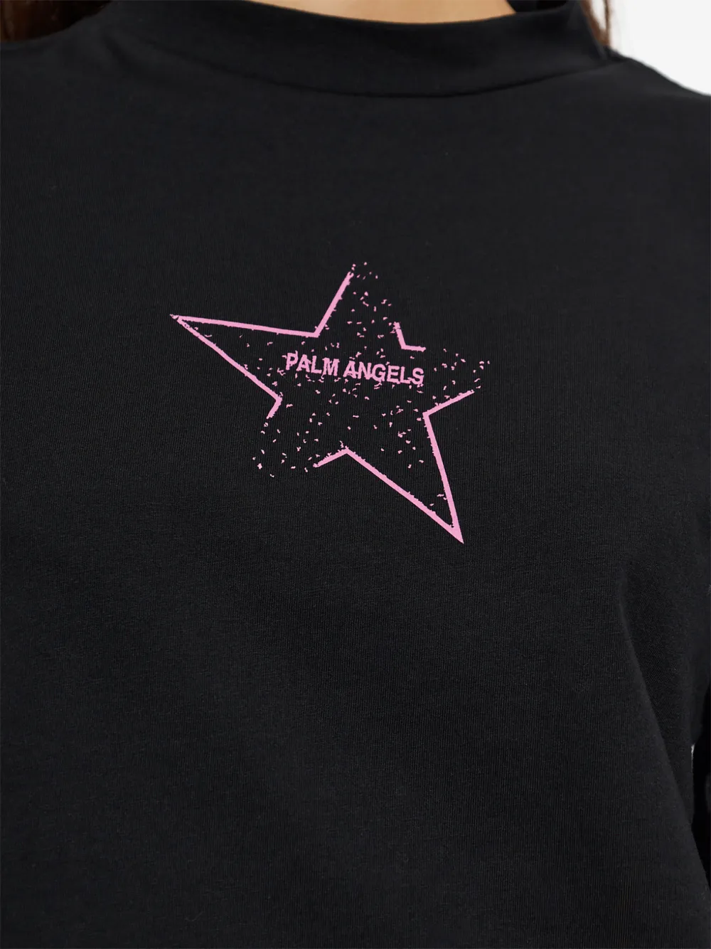 Palm Angels star-print cropped T-shirt Zwart