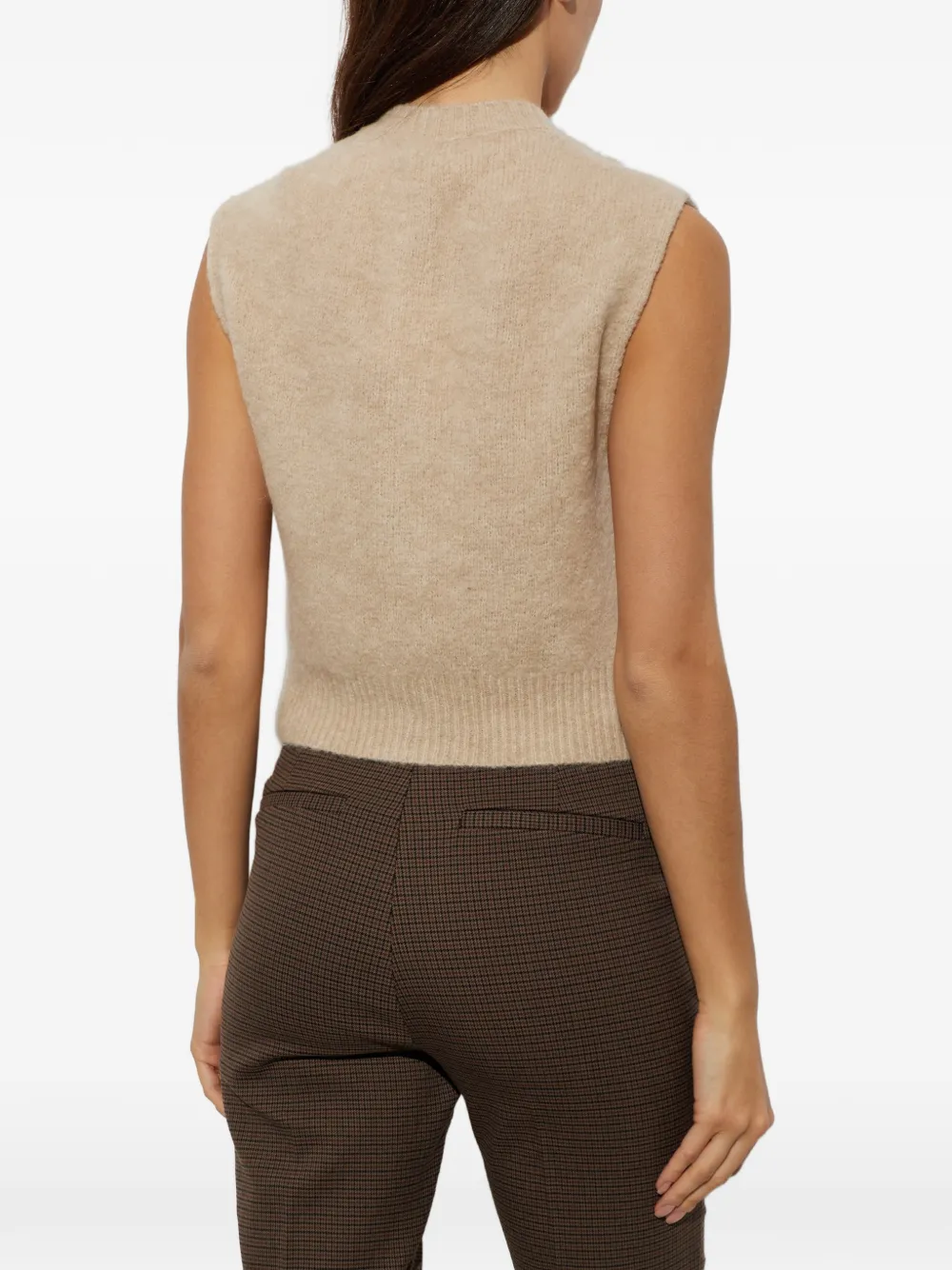 Forte embellished knitted vest Beige