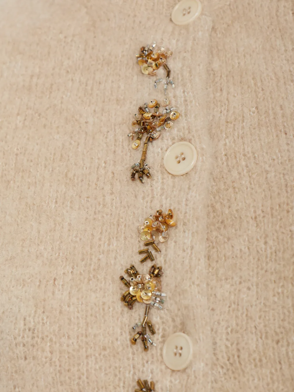 Forte embellished knitted vest Beige
