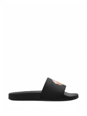 Polo Ralph Lauren logo-print slip-on Sandals | Black | FARFETCH