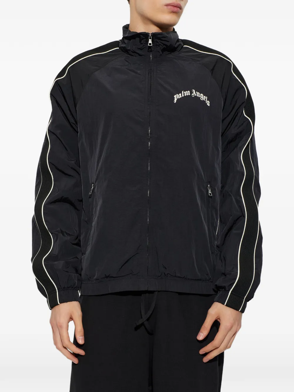 Palm Angels logo-print track jacket Zwart