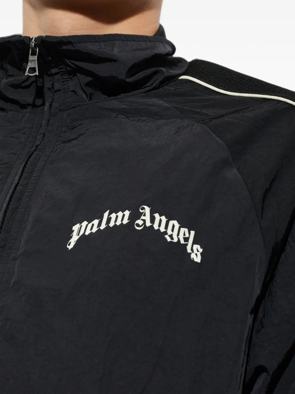 Palm Angels logo-print track jacket Zwart