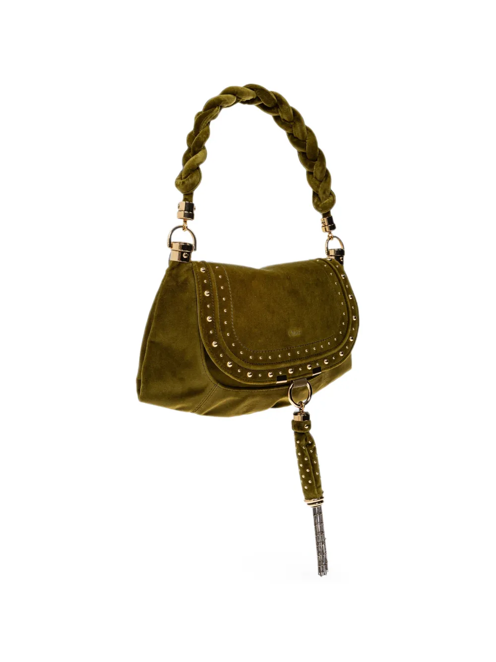 Chloé small Marcie Foulard studded shoulder bag Groen