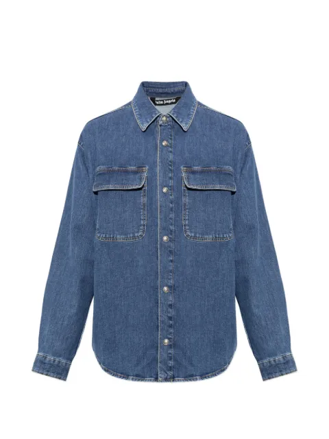 Palm Angels logo-print denim shirt jacket