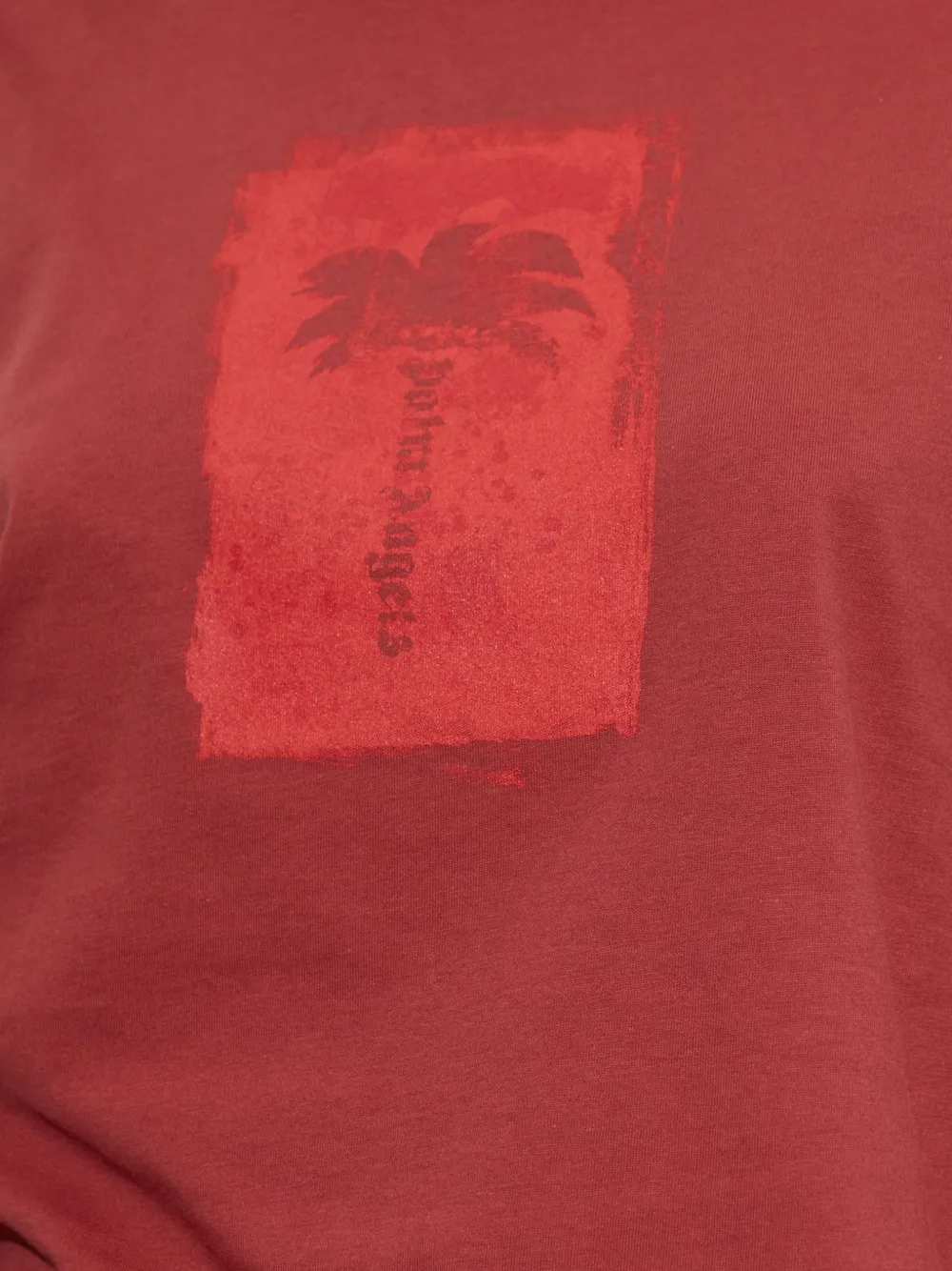 Palm Angels palm-print cotton T-shirt Rood