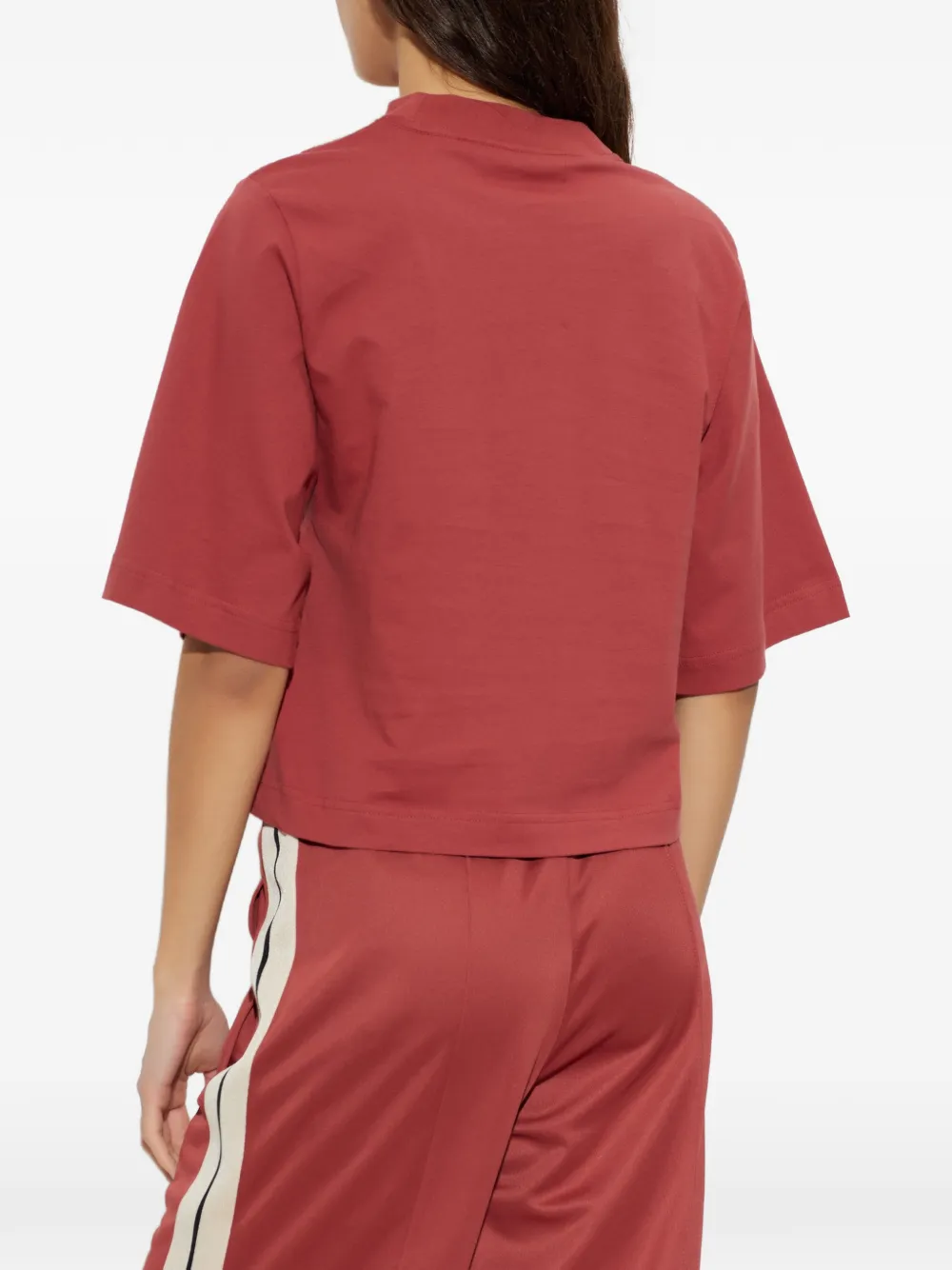 Palm Angels palm-print cotton T-shirt Rood