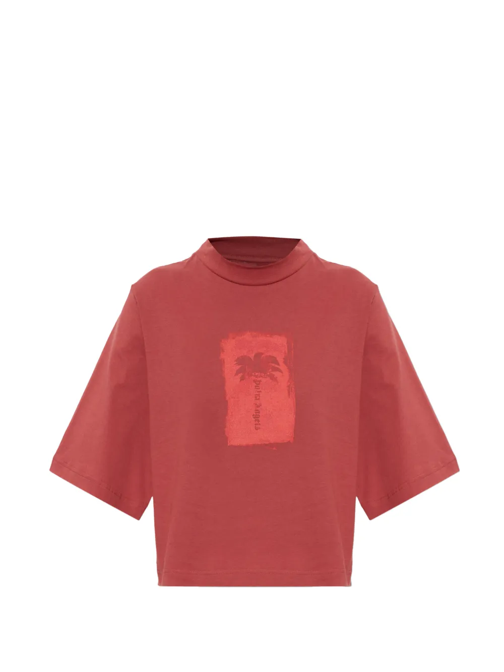 Palm Angels palm-print cotton T-shirt Rood