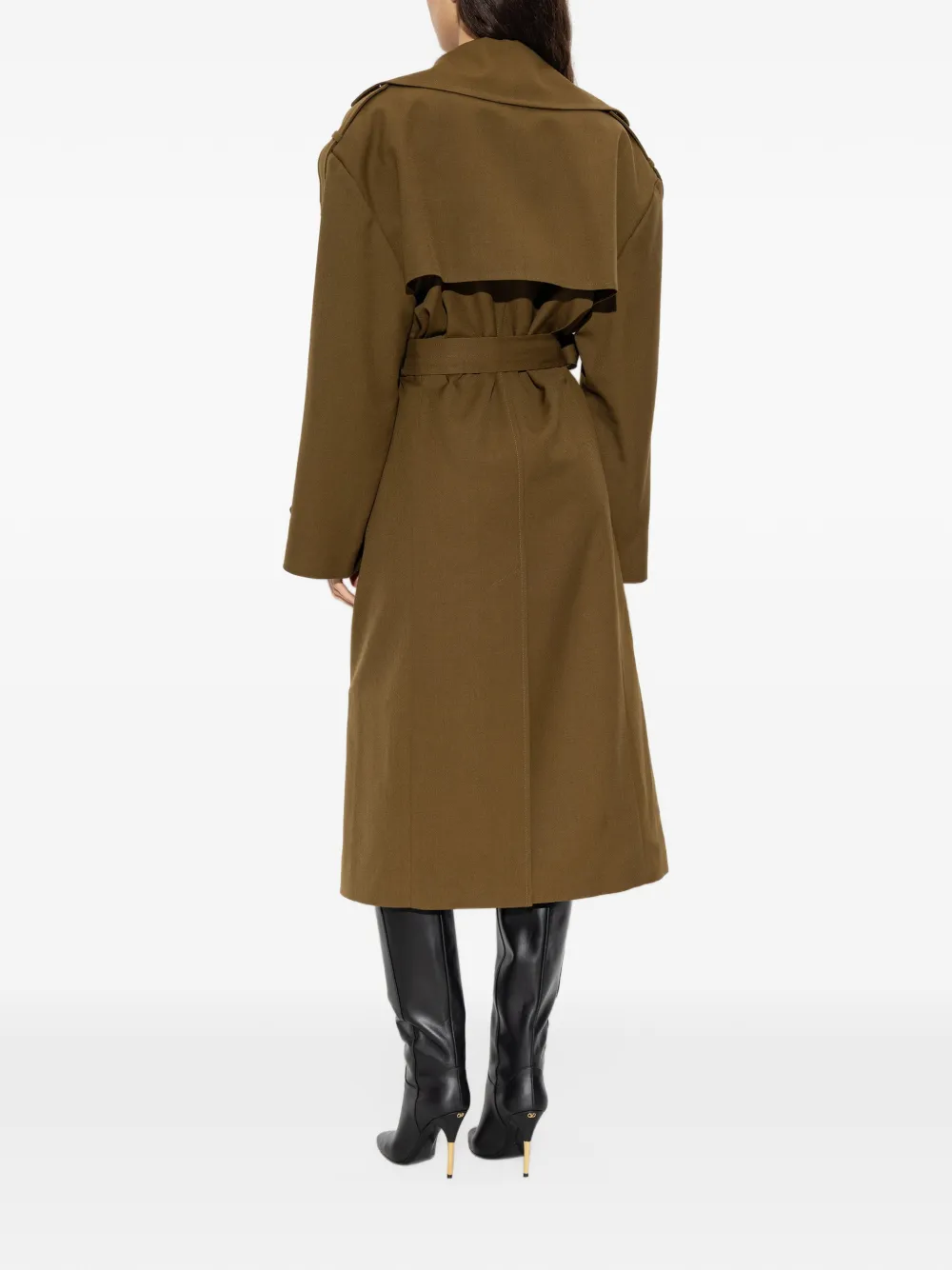 Balmain double-breasted belted coat Bruin