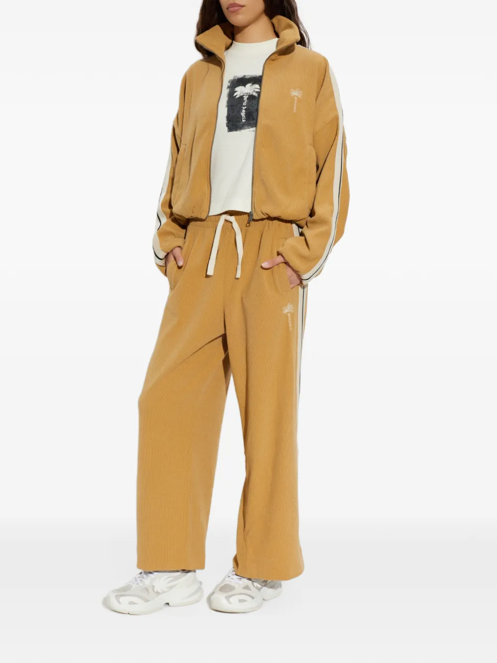 Palm Angels Palm Tree cropped T-shirt Beige