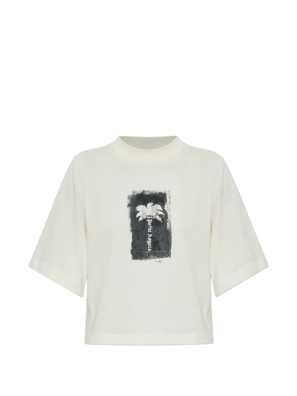 Palm Angels Palm Tree cropped T-shirt Beige