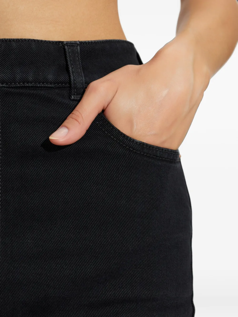 Balmain zip-front mini denim skirt Zwart