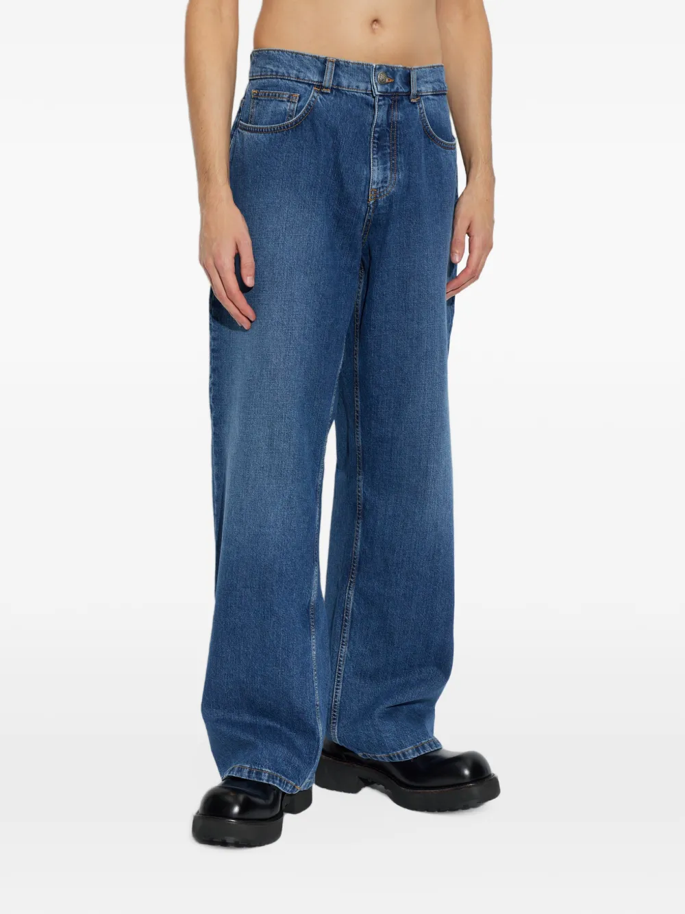 Palm Angels straight-leg jeans Blauw