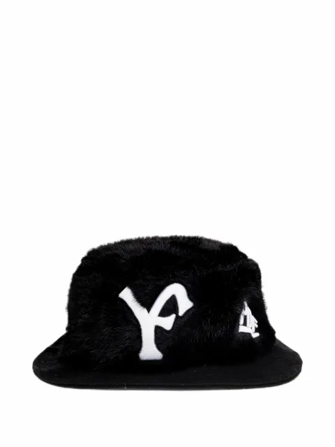 PDF logo-embroidered faux-fur bucket hat