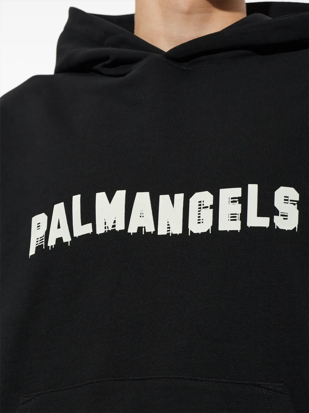 Palm Angels logo-print hoodie Zwart