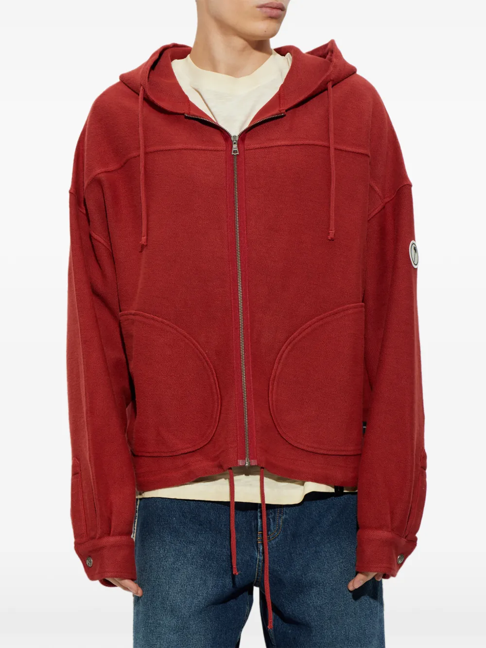 Palm Angels Palm Tree zip loose hoodie Rood