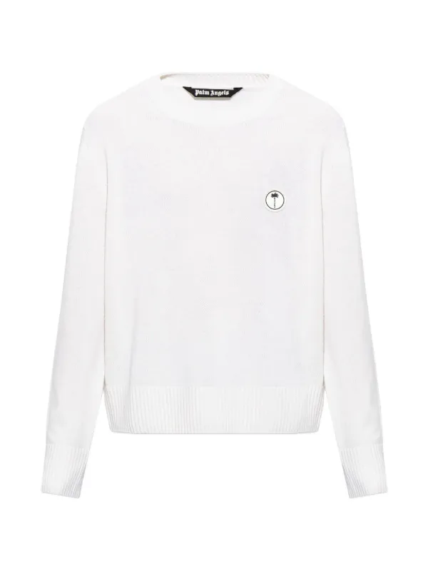 Palm Angels ロゴパッチ セーター | ホワイト | FARFETCH JP
