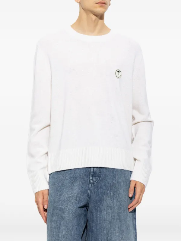 Palm Angels ロゴパッチ セーター | ホワイト | FARFETCH JP