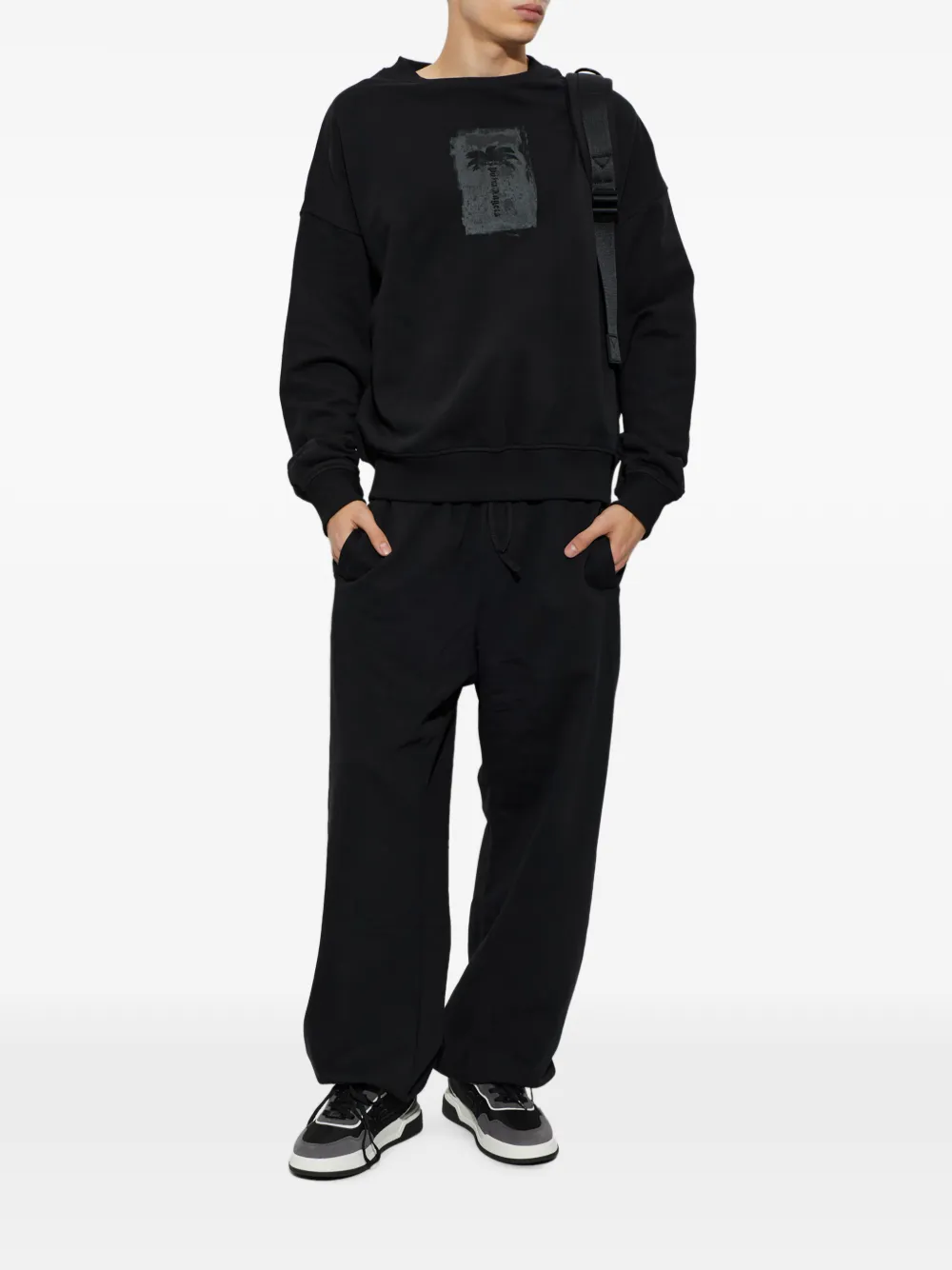 Palm Angels palm-print sweatshirt Zwart