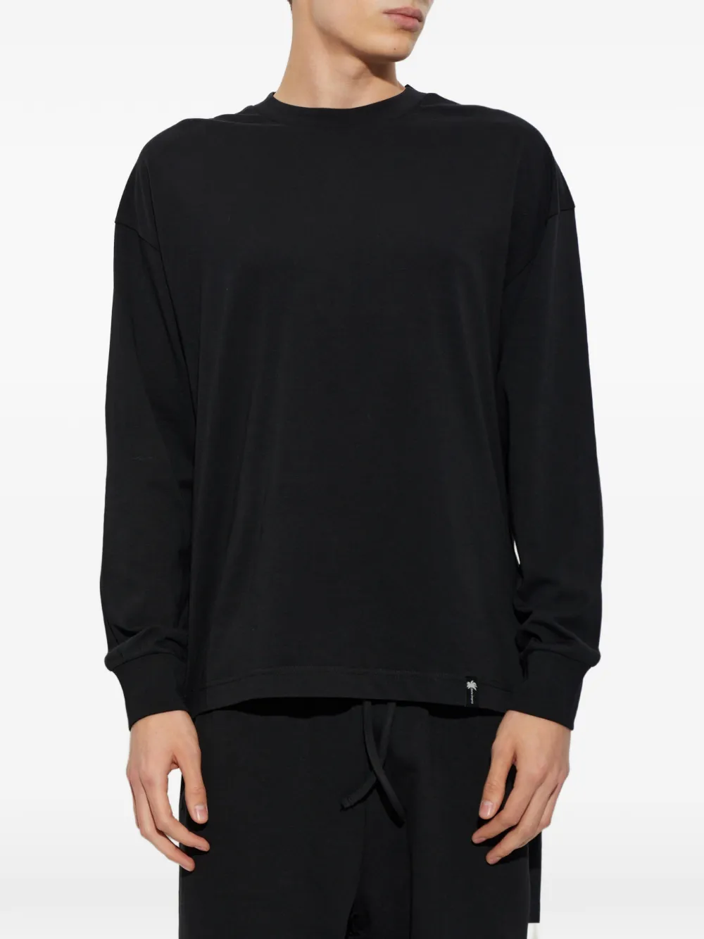 Palm Angels palm-print long-sleeve T-shirt Zwart