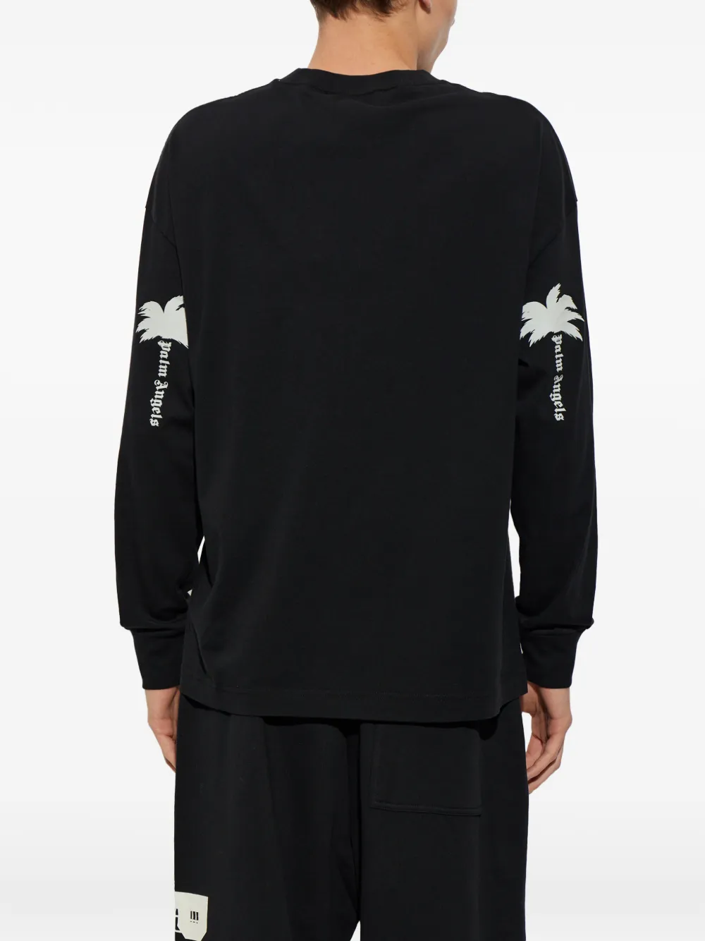 Palm Angels palm-print long-sleeve T-shirt Zwart