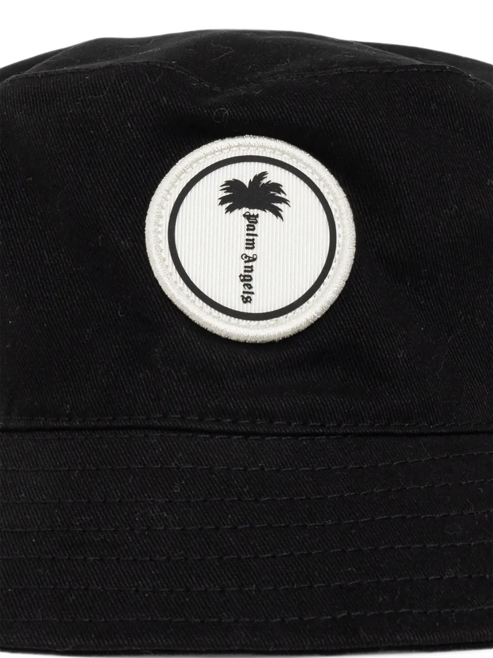 Palm Angels logo-patch bucket hat Zwart