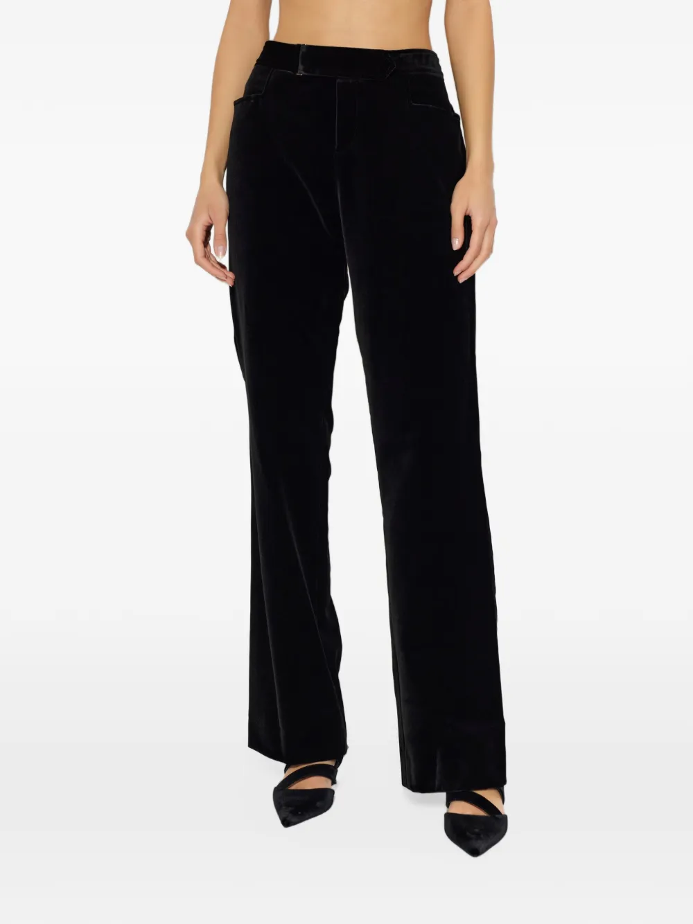 Balmain straight-leg velvet trousers Zwart