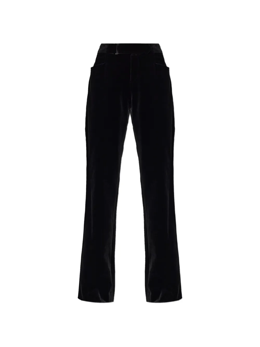Balmain straight-leg velvet trousers - Schwarz