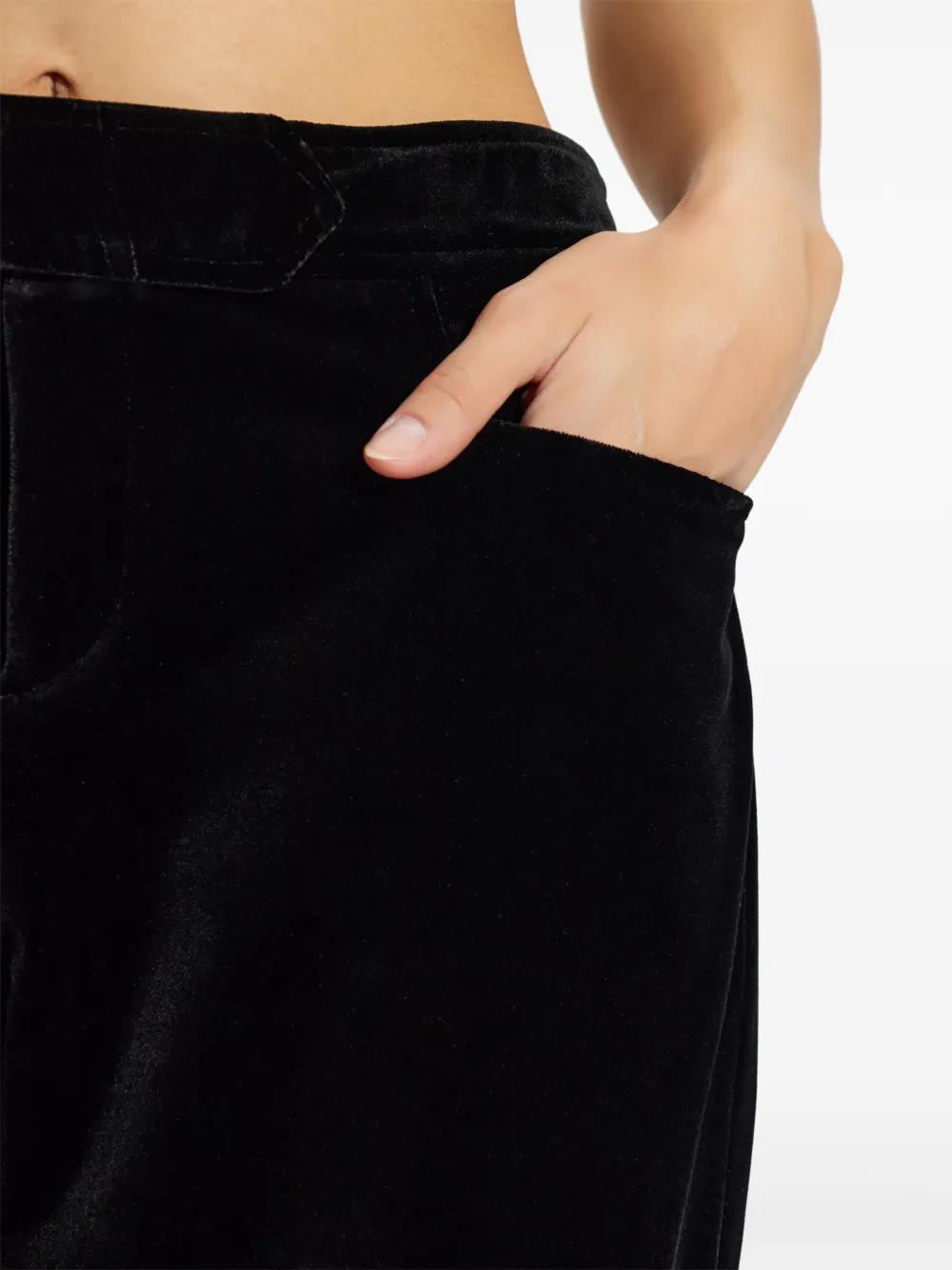 Balmain straight-leg velvet trousers Zwart