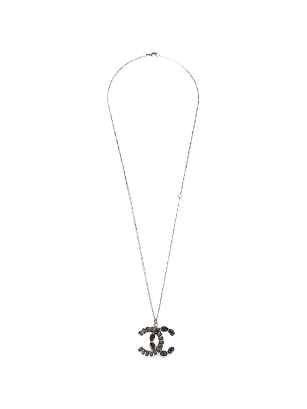 CHANEL Pre-Owned CC rhinestone pendant necklace in Silver