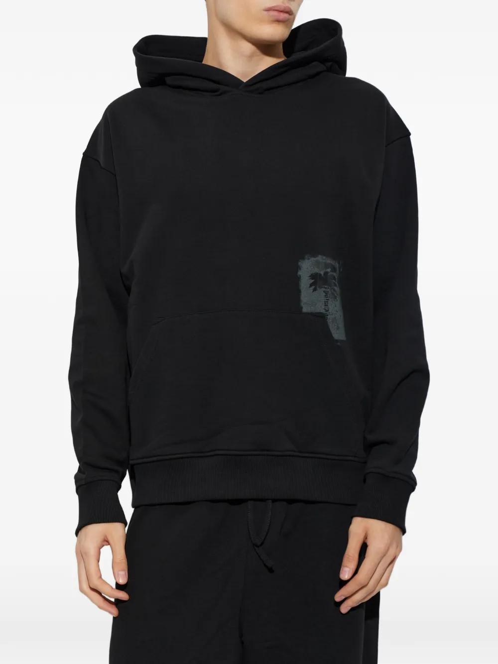 Palm Angels palm-print hoodie Zwart