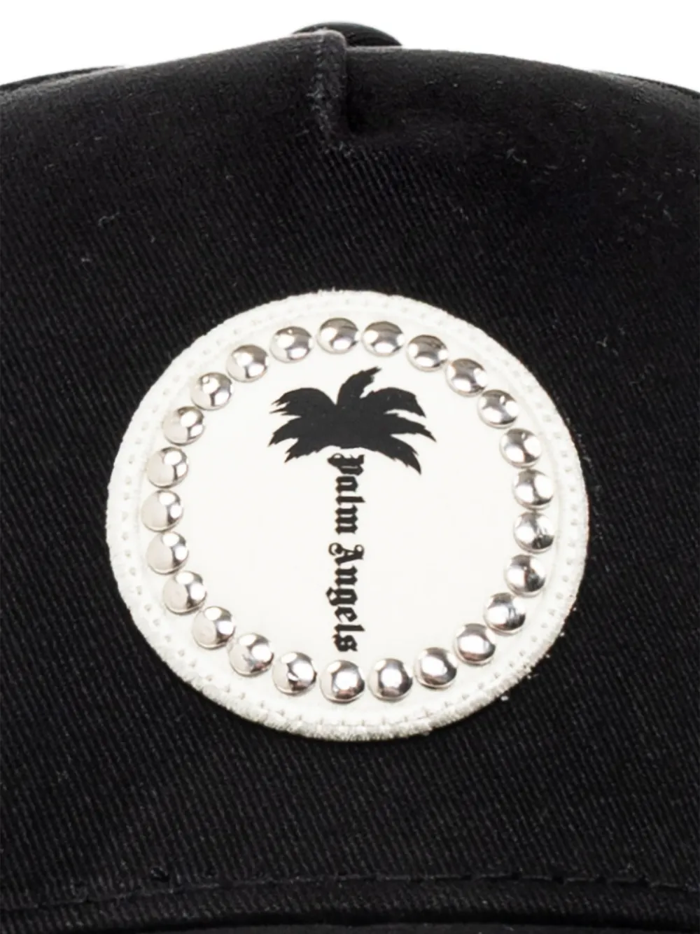 Palm Angels studded logo-patch baseball cap Zwart
