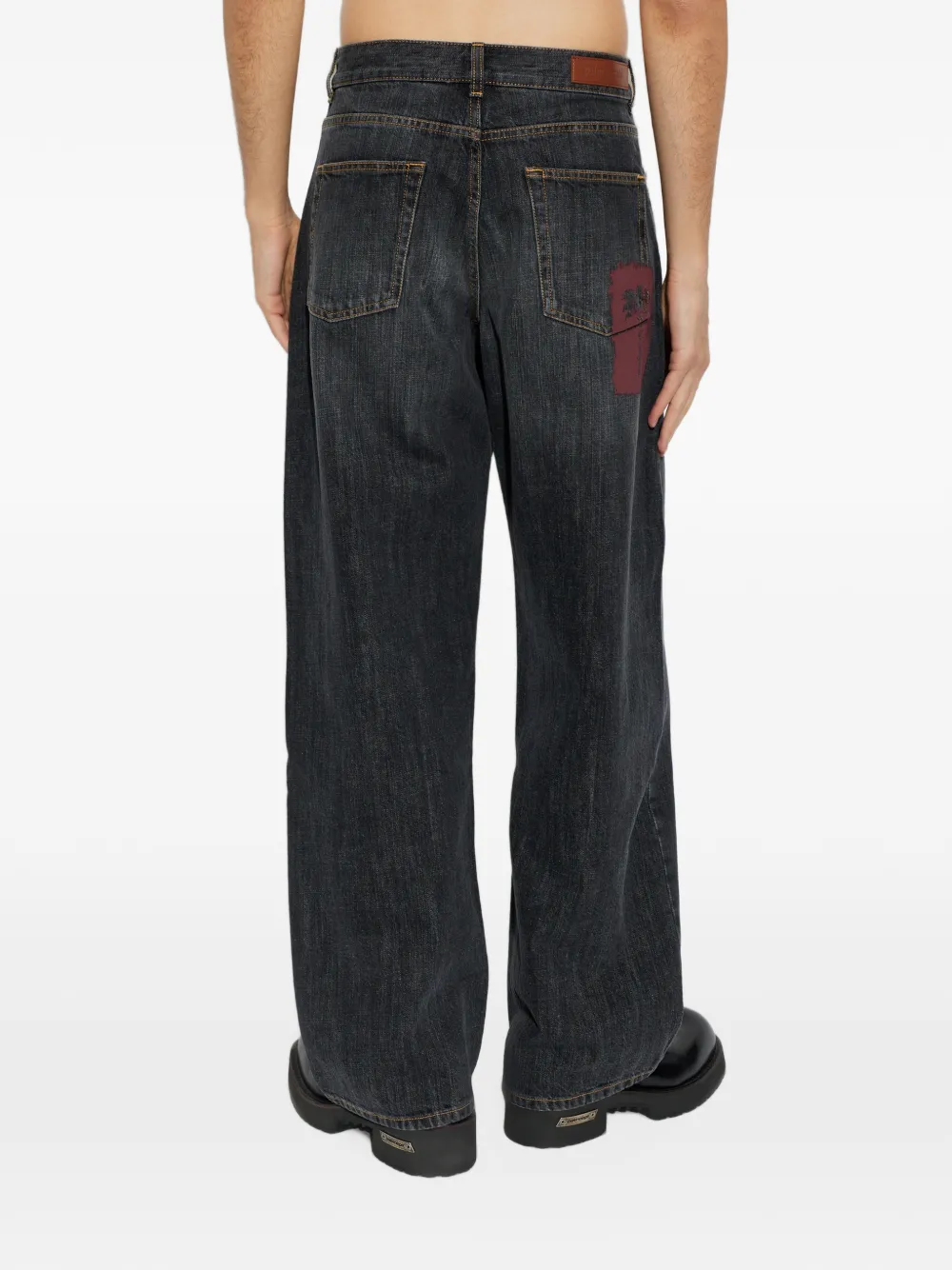 Palm Angels five-pocket straight-leg jeans Zwart