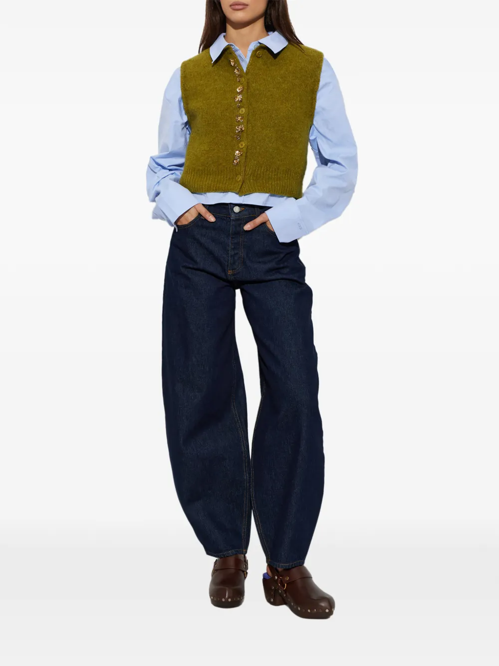 Forte appliqué-embellished waistcoat Groen