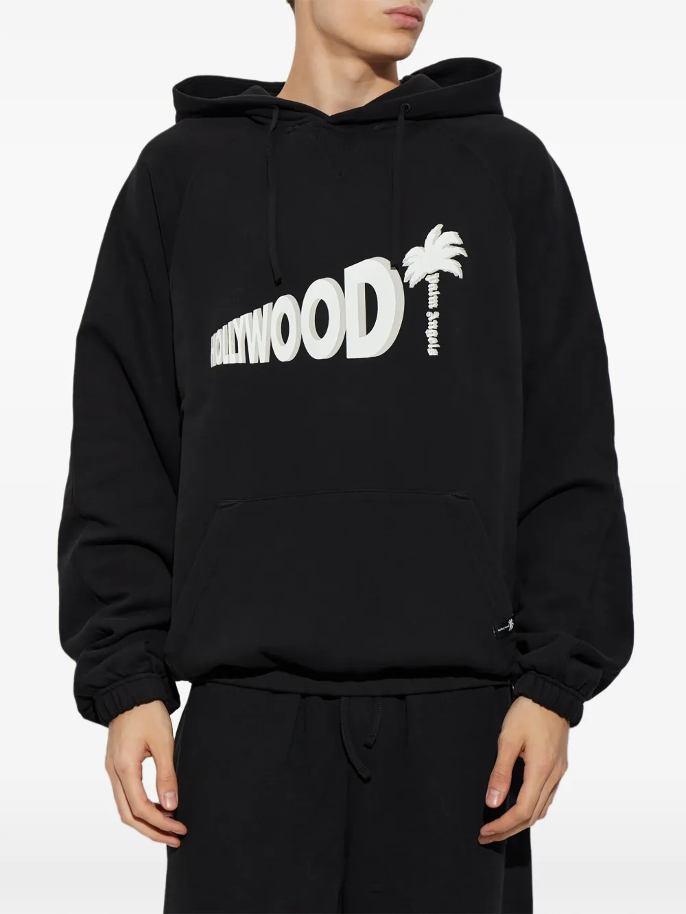 Palm Angels logo-motif hoodie Zwart