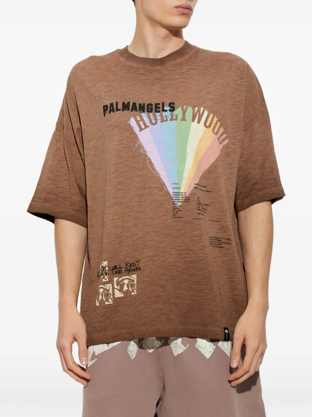 Palm Angels Neon Boulevard Loose T-Shirt Bruin
