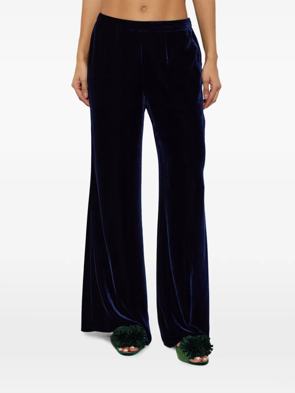 Forte velvet wide-leg trousers Blauw