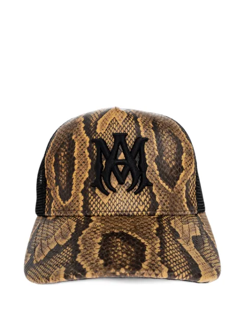 AMIRI gorra con parche del logo y efecto de piel de serpiente