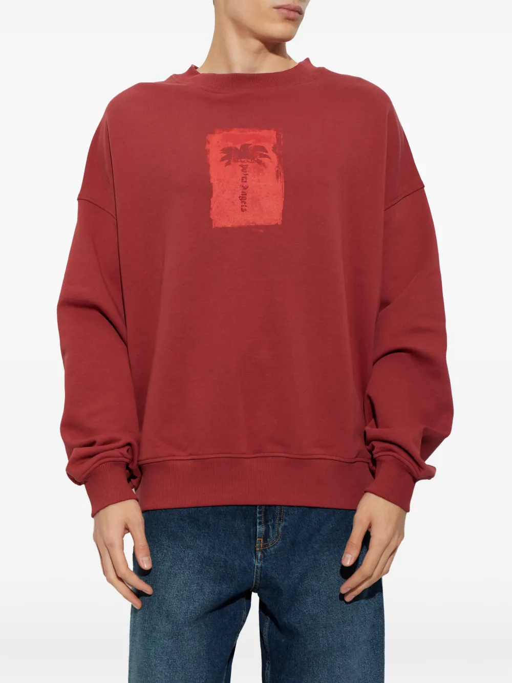 Palm Angels logo-print sweatshirt Rood