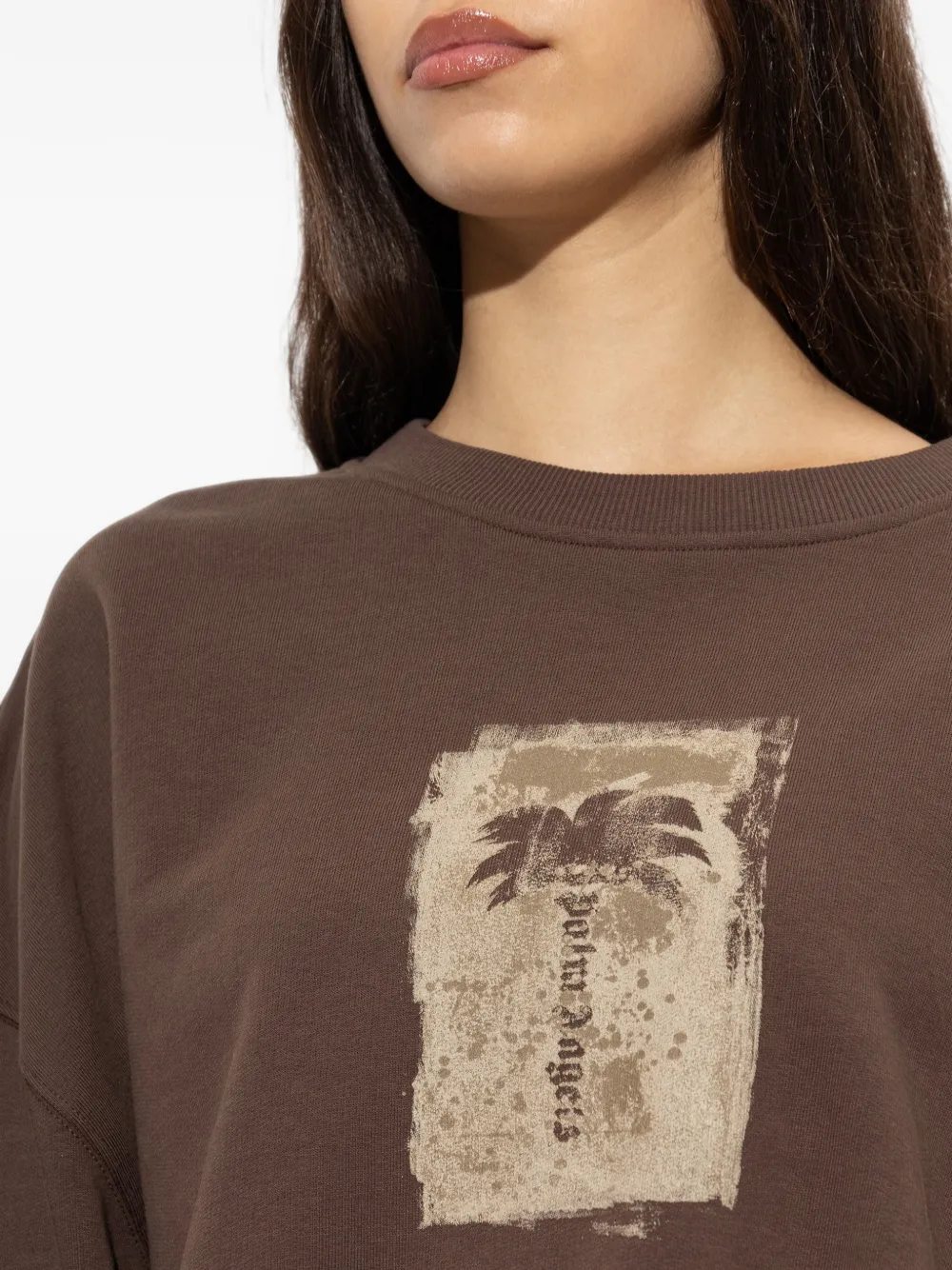 Palm Angels palm-print dropped-shoulder sweatshirt Bruin
