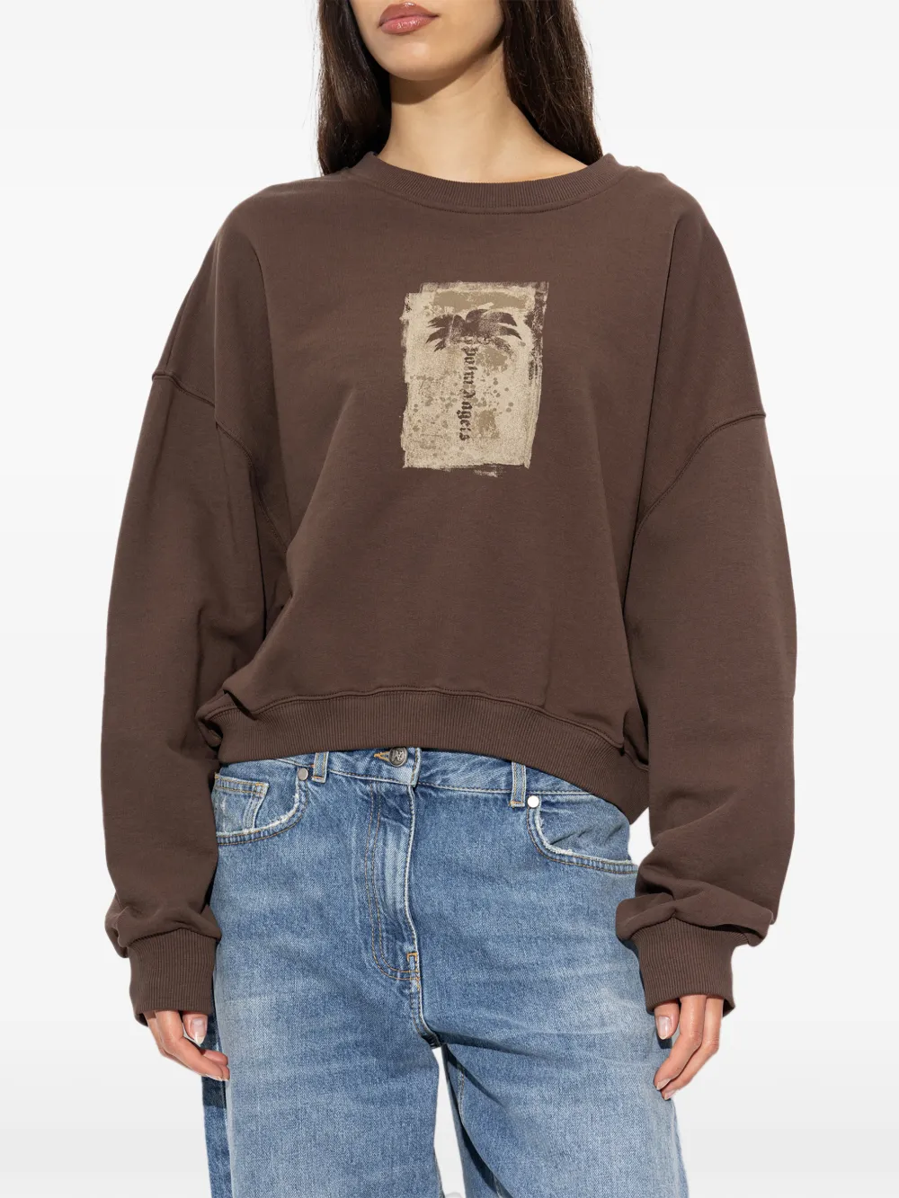 Palm Angels palm-print dropped-shoulder sweatshirt Bruin