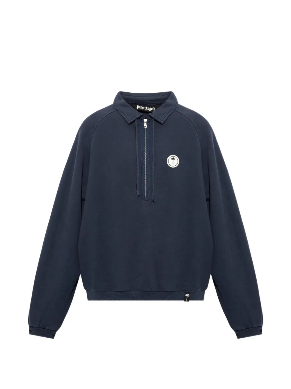 Palm Angels palm Shadow zipped crew polo shirt - Blu