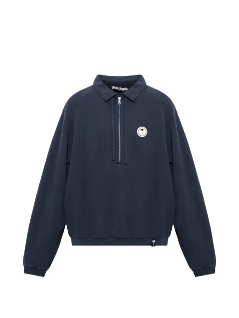 Palm Angels palm Shadow zipped crew polo shirt