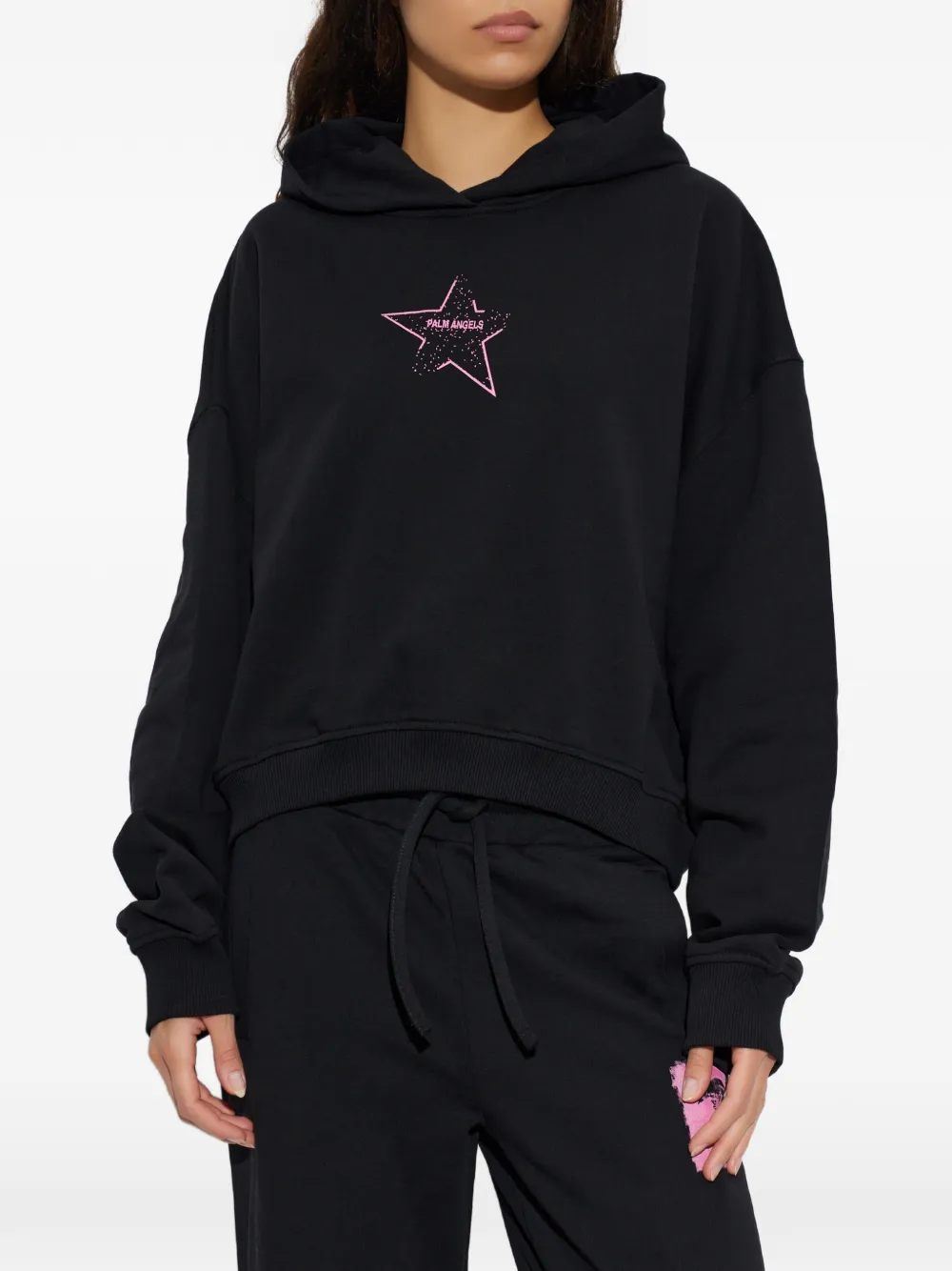 Palm Angels Icon palm loose hoodie Zwart