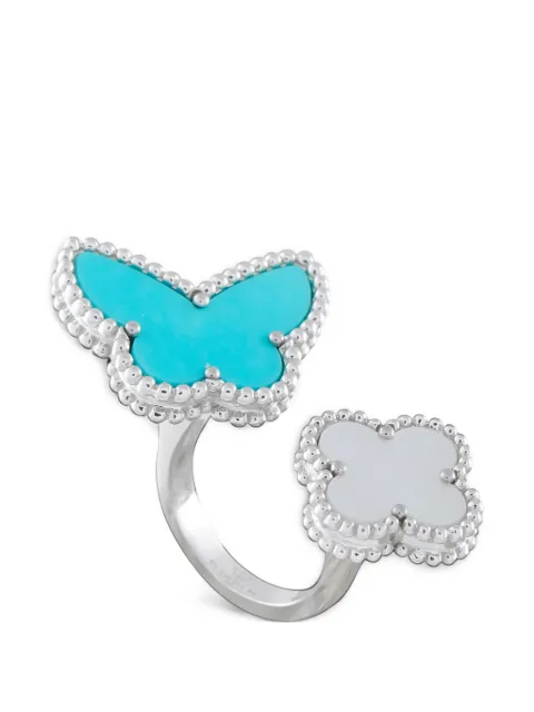 Van Cleef & Arpels Pre-Owned Lucky Alhambra Between The Finger turquoise and mother of pearl ring