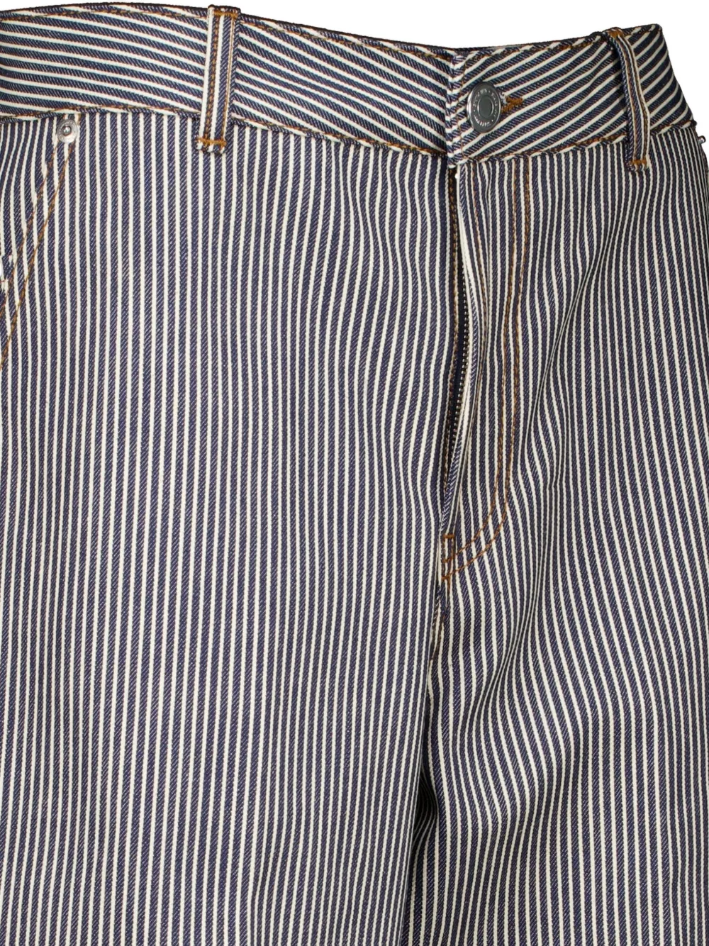 AMI Paris striped balloon-cut jeans Blauw
